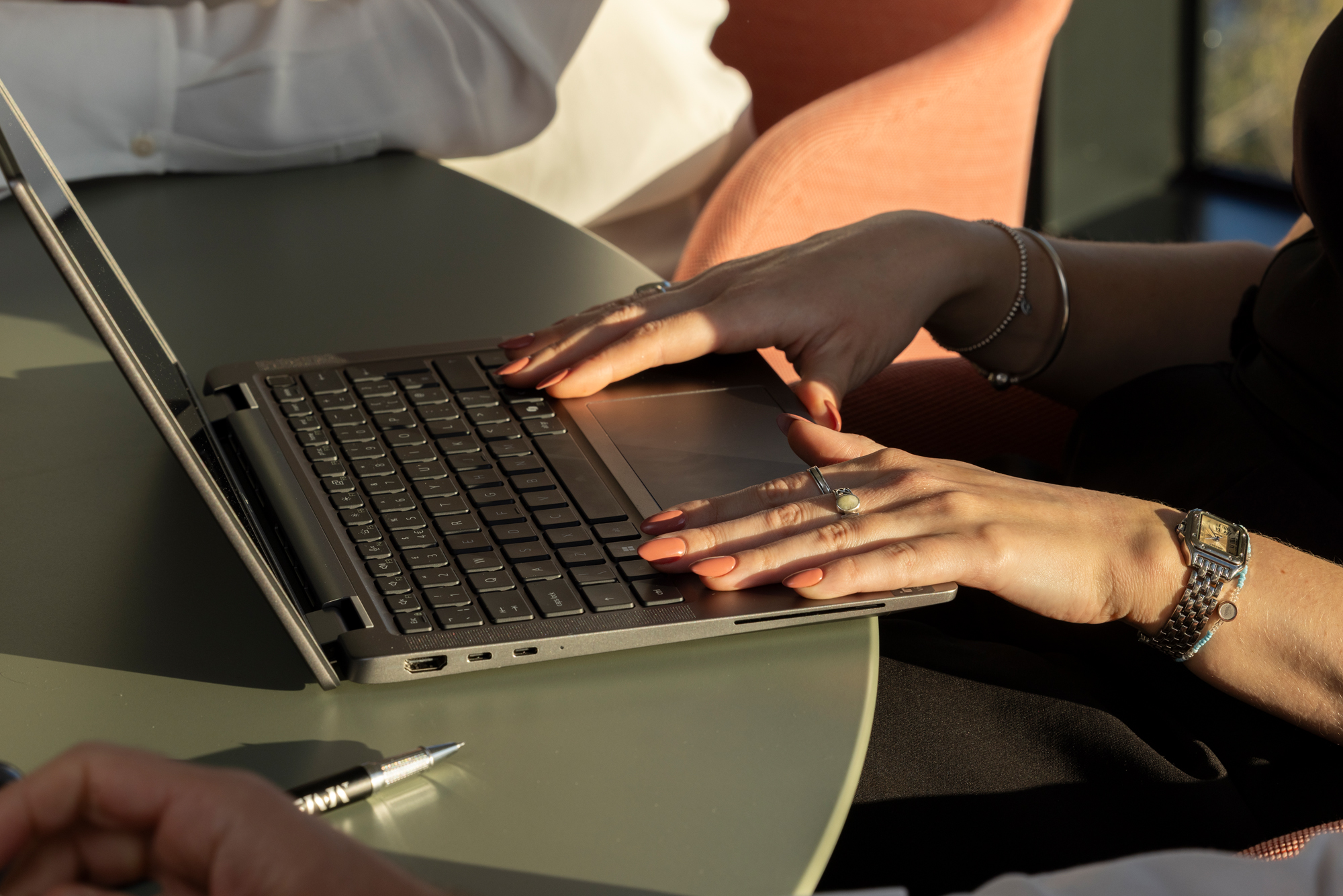 Person typing on a laptop