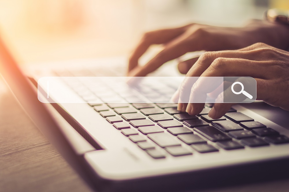 search bar appearing on top of laptop keyboard